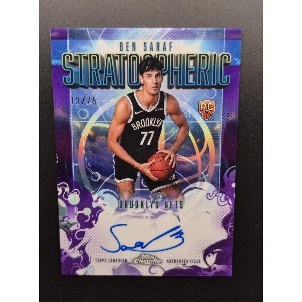 2025-26 Topps Chrome Ben Saraf #SMR-BS Purple Stratospheric Rookie Autograph /75